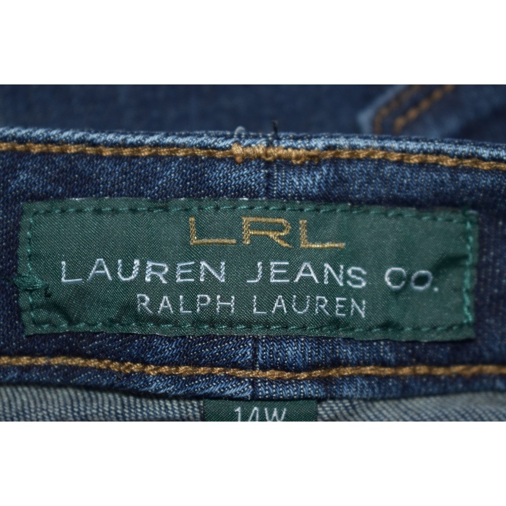 LRL‎ Lauren Ralph Lauren Jeans Co Women 14W Blue Denim Classic Straight 5-Pocket - Picture 5 of 16